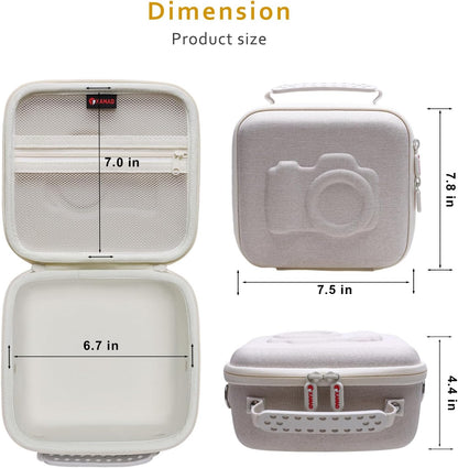 Hard Camera Case Bag Compatible with Canon EOS Rebel T7/T100/T6/R50/R6 or Kodak Pixpro AZ405/AZ425/AZ255/AZ401/AZ252/AZ528 DSLR Camera,for Canon Sony Kodak Panasonic Nikon Mirrorless Camera,Cream