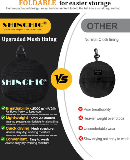 Water-Resistant Sun UPF 50+ Bucket Hat Protection Packable Brimmed Boonie for Women Men Summer Lightweight Hiking Outdoor Cap