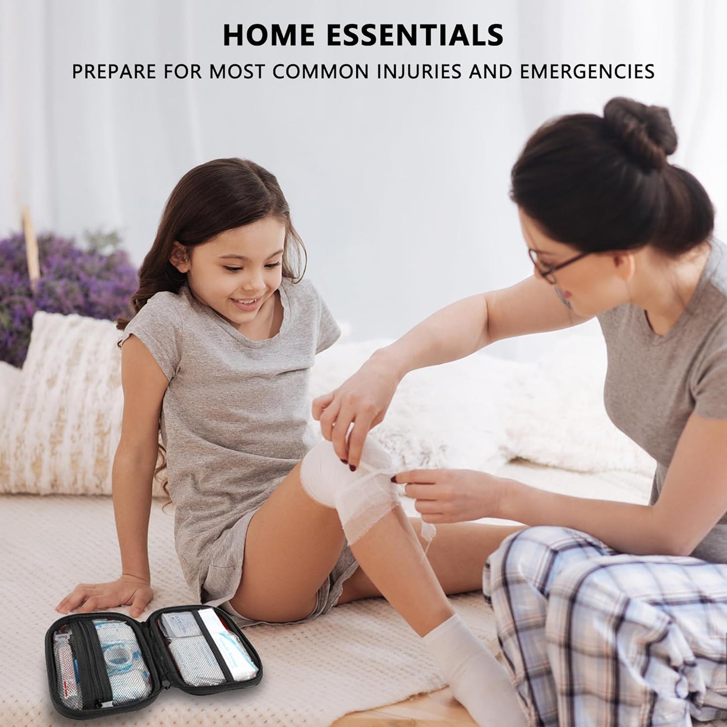 Mini First Aid Kit - 120 Piece Small Waterproof Hard Shell Medical Kit for Car, Home, Office, Travel, Camping, Sports, Outdoor, School - Emergency First Aid Supplies and Survival Kit (Black)