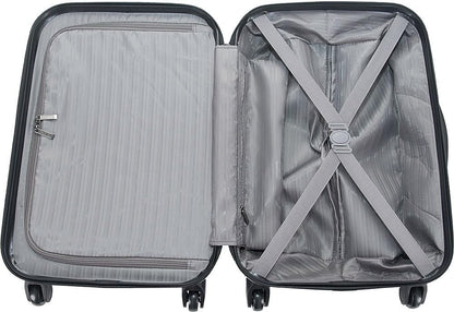 Kenneth Cole REACTION Out of Bounds Lightweight Hardshell 4-Wheel Spinner Luggage, Midnight Black, 20-Inch Carry On