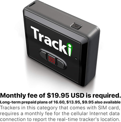 Tracki GPS Tracker for Vehicles, Car, Kids, Assets. Subscription Needed 4G LTE GPS Tracking Device. Unlimited Distance, US & Worldwide. Small Portable Real time Mini Magnetic