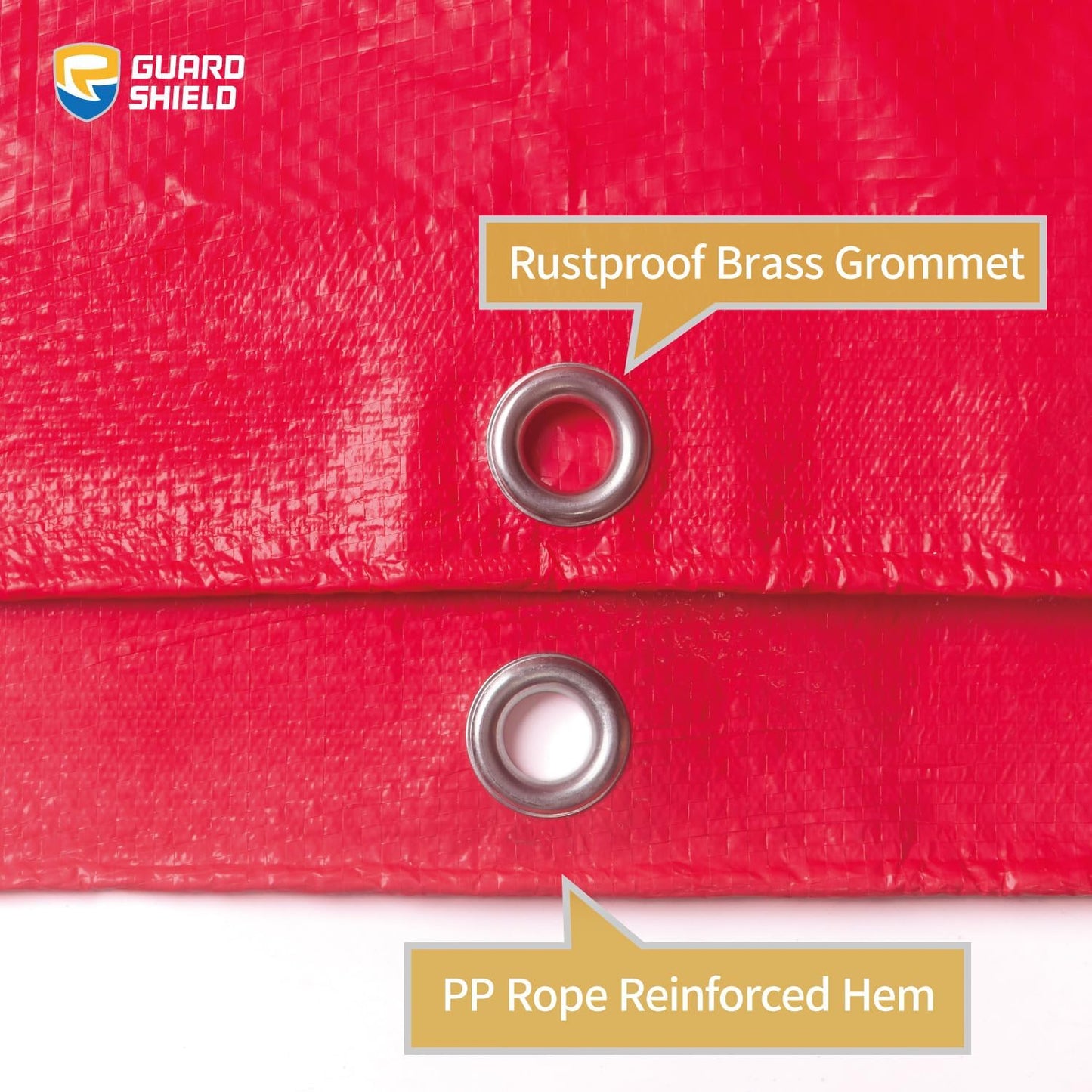 GUARD SHIELD Red Tarp 20x20 Feet Tarps High Visibility Outdoor Poly Cover Lightweight 6mil