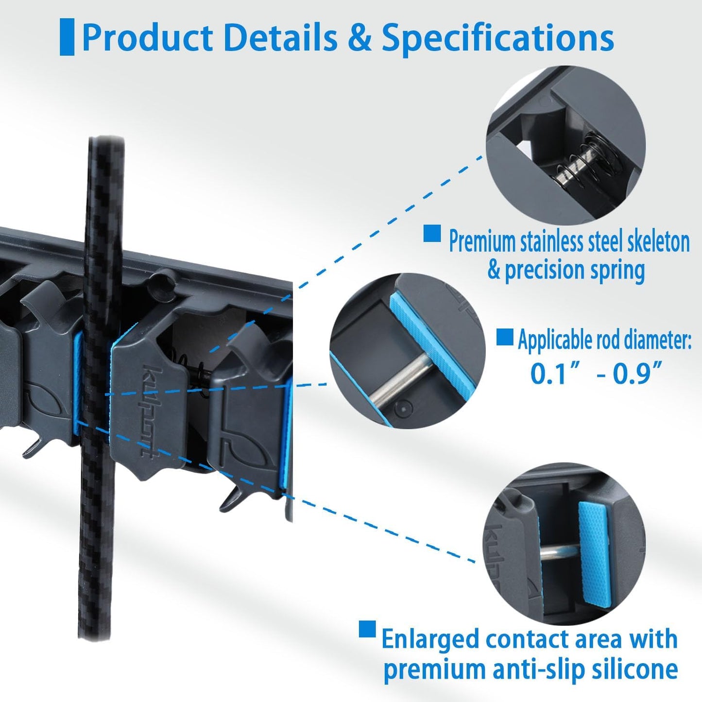 Fishing Rod Holder,Wall-Mounted Fishing Rod Rack Vertical Fishing Pole Holder Holds Up to 18 Rods or Combos,Fishing Rod Rack for Garage Organization System &Fits Most Rods
