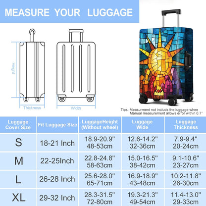 Luggage Cover Washable Suitcase Protector Anti-scratch Suitcase cover Fits 20-34 Inch Luggage (Sun, S(20-22inch suitcase))