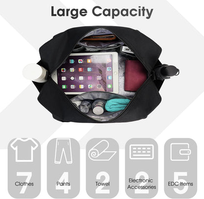Narwey 18" Carry on Bag Underseat for Airplane Spirit Airlines Personal Item Travel Bag 18x14x8 Small Duffle Bag Duffel Bag Gym Weekender Overnight Bag with Wet Pocket for Women and Men (Black)