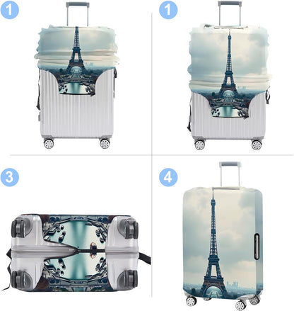 Luggage Cover Washable Suitcase Protector Anti-scratch Suitcase cover Fits 20-34 Inch Luggage (Grey, M(24-26inch suitcase))