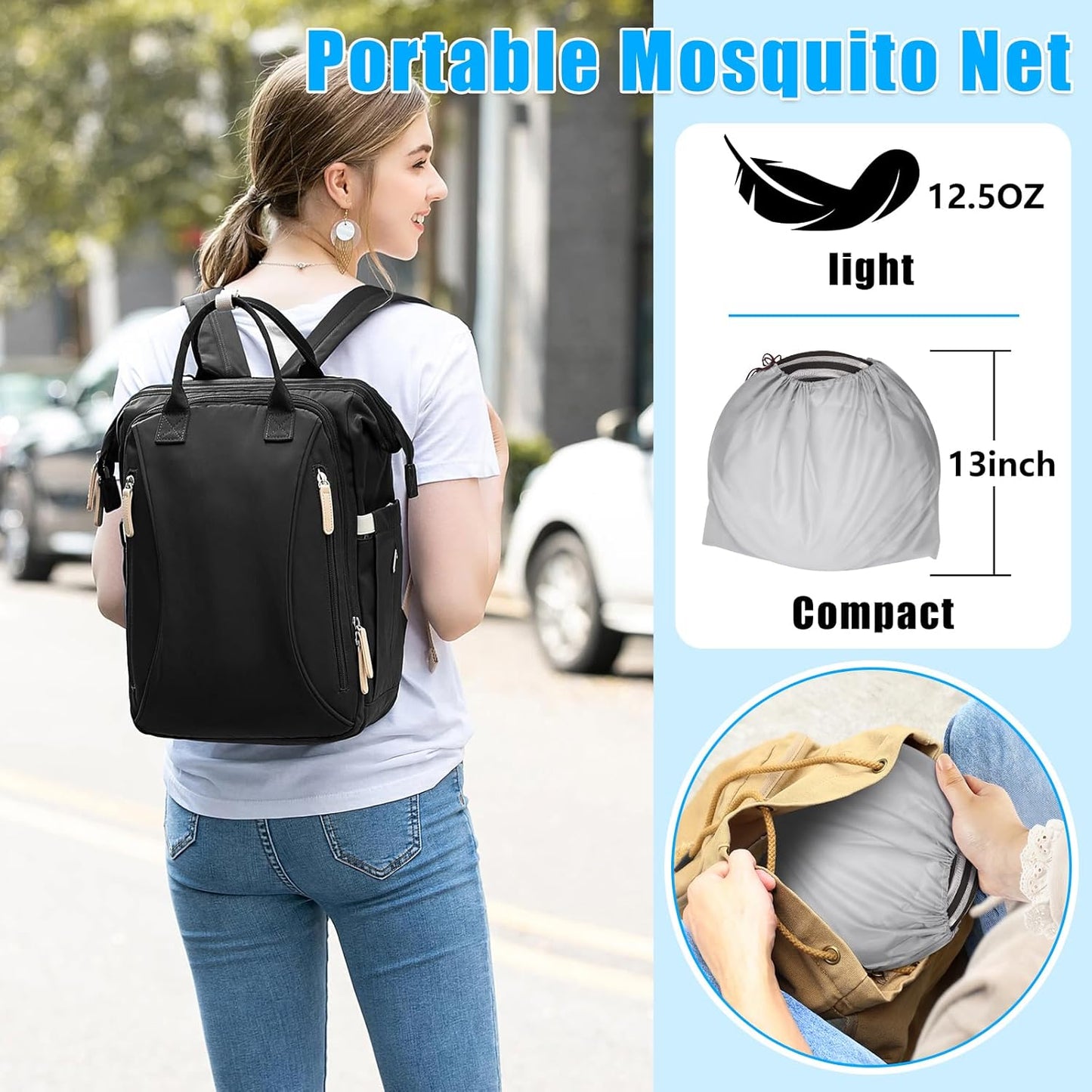 Large Pop Up Mosquito Tent, Portable Foldable Mosquito Net for Camping Bed Travel Patio (78 * 30 * 24inch)