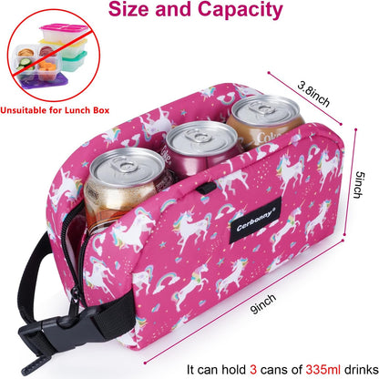 Cerbonny Small Cooler Bags: Freezable, Insulated Lunch Bags for Work/School Travel - fits Yogurt | 3+(Unicorn)