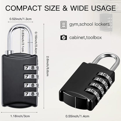 Moxweyeni 10 Pcs 4 Digit Combination Lock Small Combo Luggage Number Locks Outdoor Waterproof Padlock for Traveling Toolbox Gym Door Locker Suitcases Employee Hasp Storage