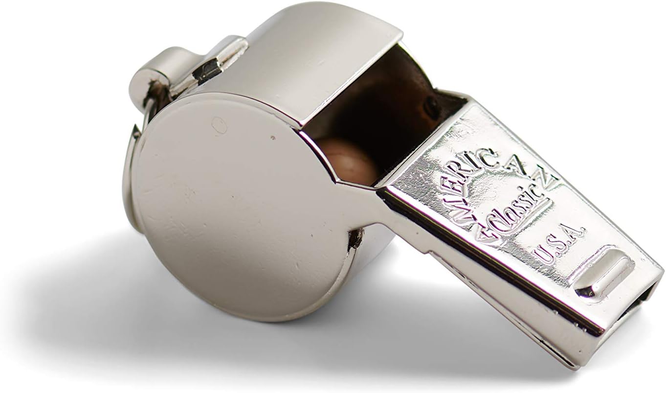 American Whistle Corporation American Classic Whistle - 126 db Solid Brass Whistle with Paracord Lanyards and Safe-T-Tip - Made in America