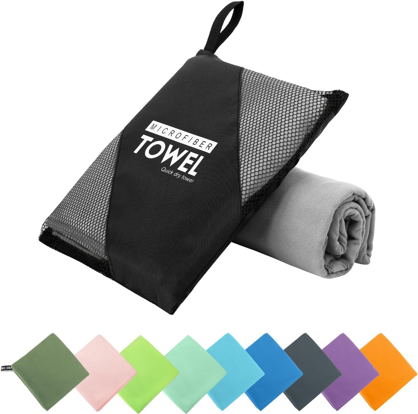 Microfiber Travel Towel, Soft Lightweight Quick Dry Towel, Super Absorbent Compact Travel & Sports & Beach Towels for Camping, Backpack, Gym, Swimming, Yoga, Hiking (XXL:40"×72" -Gray)