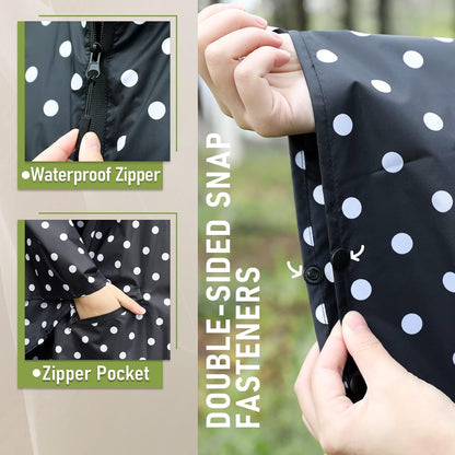 SaphiRose Unisex Rain Poncho Raincoat Hooded for Adults Women with Pockets