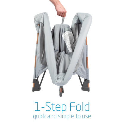 Maxi-Cosi Swift Lightweight Portable Playard, 1-Step Fold Playpen with Travel Bag, 2-Stage Mattress for Newborn to Toddlers, Essential Grey