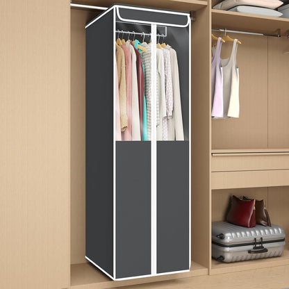 Univivi Garment Bags for Hanging Clothes, 2 Pack Large Clothes Storage Bags Closet Organizer with Clear Window, Premium Hanging Garment Storage Bag for Suits, Coats, Dresses, 54" (Dark Grey)