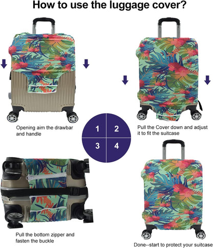 Travel Luggage Cover, Suitcase Protector Bag Fits 29-30 Inch Luggage Colorfulmaple