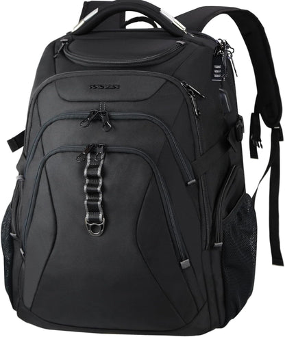 KROSER Travel Laptop Backpack 18.4 Inch XXXL Gaming Backpack with Hard Shell Saferoom RFID Pockets Water-Repellent Business College Daypack Stylish Laptop Bag for Men/Women-Black