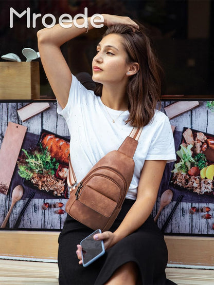 Sling Bag Crossbody Bags for Women Small Cross Body Bag Fanny Packs Chest Sling Purse for Daily Travel Leisure Sport