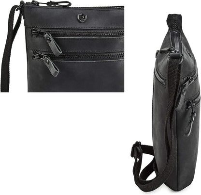 Crossbody Sling Bag for Women Small Real Leather Purse Vintage Travel Crossover Shoulder Bag Handmade
