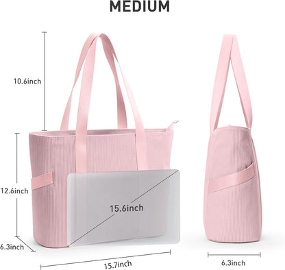 Tote Bag for Women with Zipper, Travel Tote Bags with Compartments Large Shoulder Bag Handbag for Gym Work School