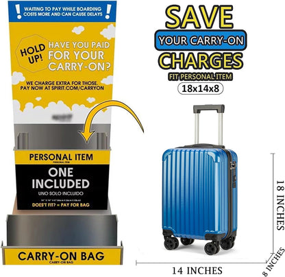 Personal Item Suitcase 18x14x8 Inches Hardside Built In TSA Lock & USB Port Lightweight Luggage Silent Double Spinner Wheels Maximum Underseat Carry-On Bag For Spirit and Frontier (Royal Blue)