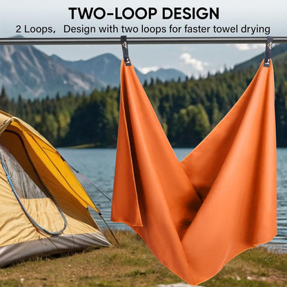 APEXUP Microfiber Travel Towel, Ultra Absorbent Quick Dry Towels, Lightweight Gym Sports Camping Towel for Workout, Yoga, Beach, Shower, Swimming (48"×24", Orange)