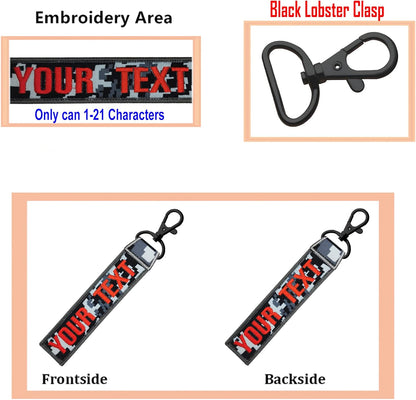 Custom Luggage Tags, Custom Personalized Luggage tag Name, Embroidery Key Ring Accessories for Car, Luggage, Crate,Gear