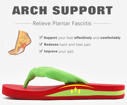 KuaiLu Flip Flops for Women with Arch Support Yoga Mat Comfortable Summer Beach Walking Thong Cushion Sandals Slip On Indoor Outdoor