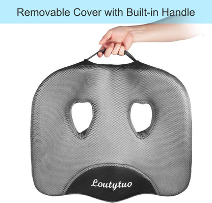 LOUTYTUO Seat Cushion Pillow,100% Memory Foam and Washable Cover,for Office Chair,Car Seat and Wheelchair,Tailbone & Sciatica & Back Pain Relief