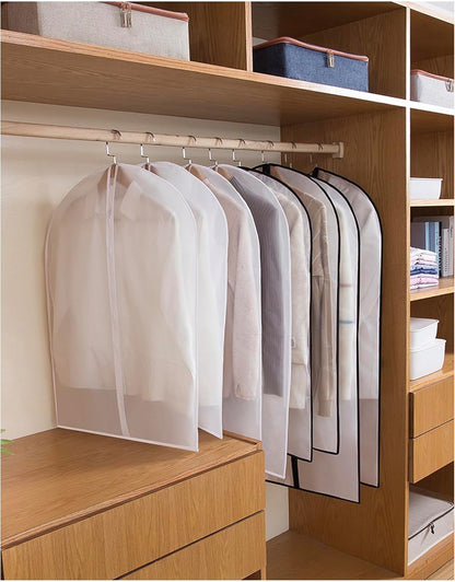 Garment Bags for Hanging Clothes Travel (Set of 12) Suit Bags for Closet Storage Closet Cover for Open Closet Clothes Storage Bag with Zipper for Suits, Jackets, Shirts (Black, 24'' x 40'')