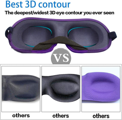 3D Eye mask for Sleeping,Machine Washable, Sleep Mask for Women, Blinder Blindfold Airplane (black+navy)