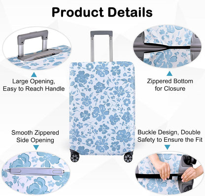 Pink Dino Suitcase Luggage Cover, Thick Suitcase Cover for Carry on Luggage Protector Fits 18-30 Inch Case