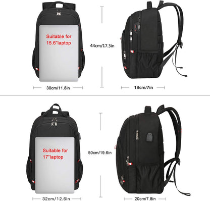 Travel Laptop Backpack, Black Backpack for Men and Women with USB Slit Business Computer Back Pack (Black, 15.6 Inch)