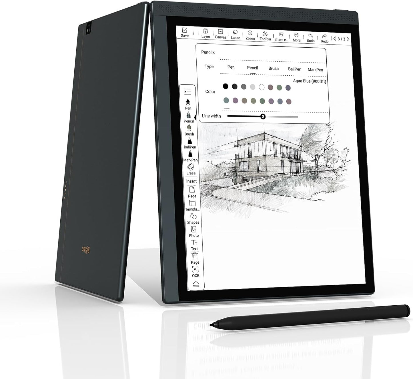 Bigme 10.3" Color E-Ink Read-Write Tablet, ePaper Note Taking Tablet at 5.5mm Thickness, 8GB RAM+256GB ROM Computer Tablets Touchscreen Display with 5MP Camera and Digital Stylus