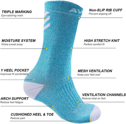 DOVAVA Dri-tech Compression Crew Socks (4/6 Pairs), Comfort Boost Circulation