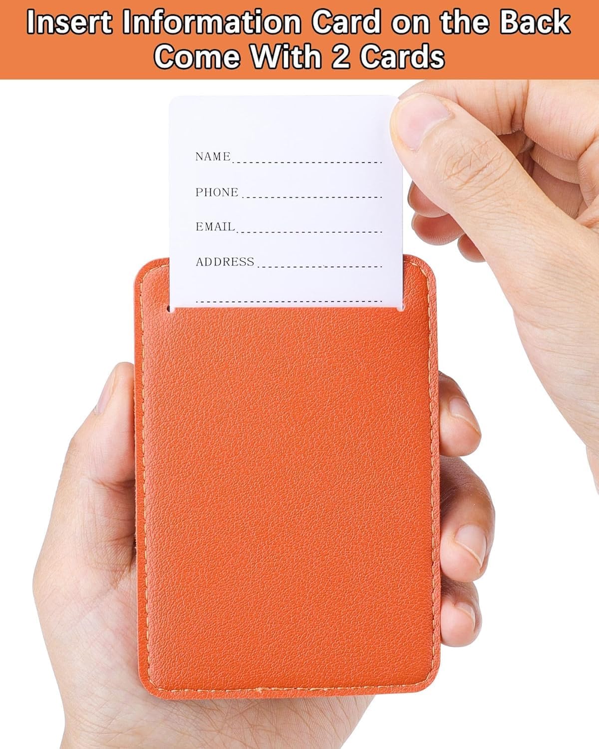 Teskyer Luggage Tags for Suitcases, TSA Approved with Privacy Protection Cover, Premium Faux Leather Bag Tags for Travel - 4 Pack, Orange