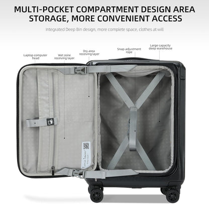 Premium Carry On Luggage, 20Inch&29 Inch Top Opening Airline Approved ABS+PC Hard Shell Suitcases with Silent Wheels, TSA Lock,Front Pocket and Wet-dry Separated Six-piece Set