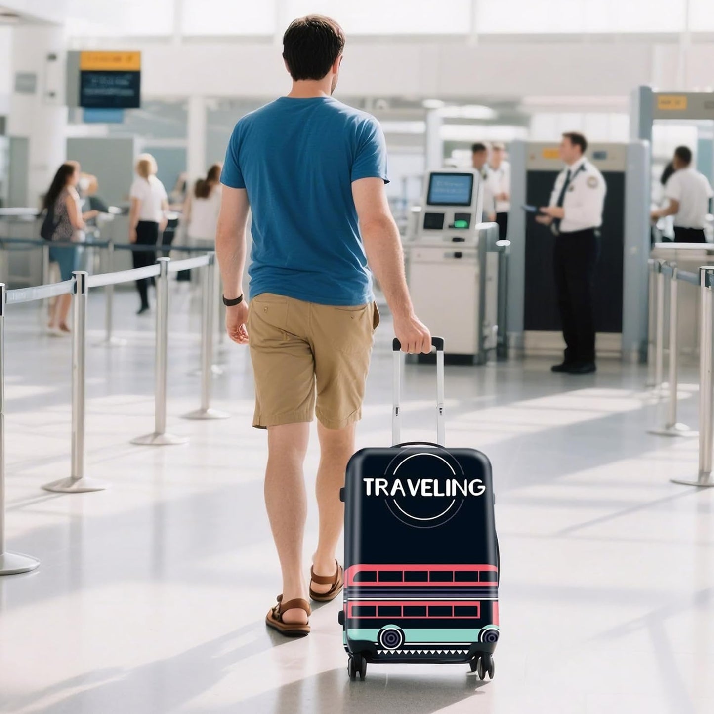 WUJIAONIAO Travel Luggage Cover Baggage Suitcase Cover Protector Skins 18-32 Inch (TRAVELING, M (for 22-24 inch luggage))