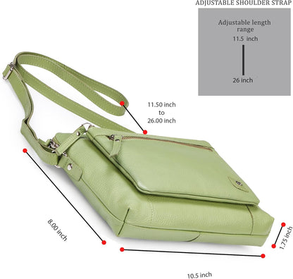 Wise Owl Accessories Small Soft Pebbled Real Leather Crossbody Handbags Purses Sling Crossover Shoulder Bag