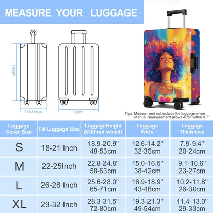 Luggage Cover Washable Suitcase Protector Anti-scratch Suitcase cover Fits 20-34 Inch Luggage (Girl-1, M(24-26inch suitcase))