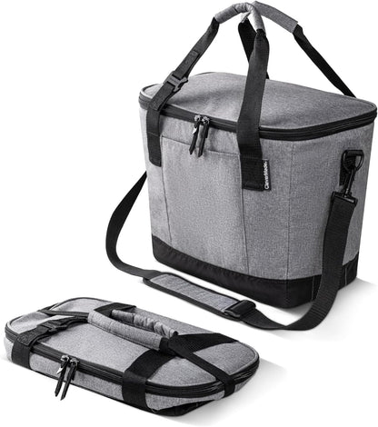 CleverMade Collapsible Insulated Cooler Bag – Leakproof Soft Folding Cooler for Beach, Travel, Car