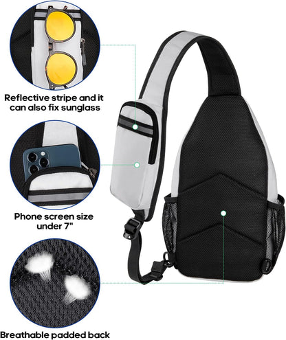 WATERFLY Crossbody Sling Backpack Sling Bag Travel Hiking Chest Bag Daypack