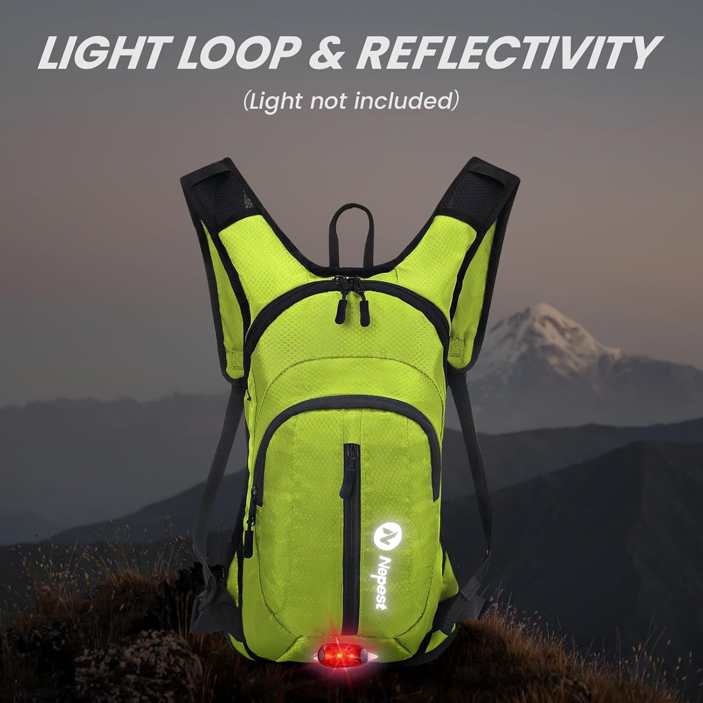 Nepest Hydration Pack Backpack for Women & Men, Lightweight Water Backpack with 2L Water Bladder for Hiking Cycling Running Biking