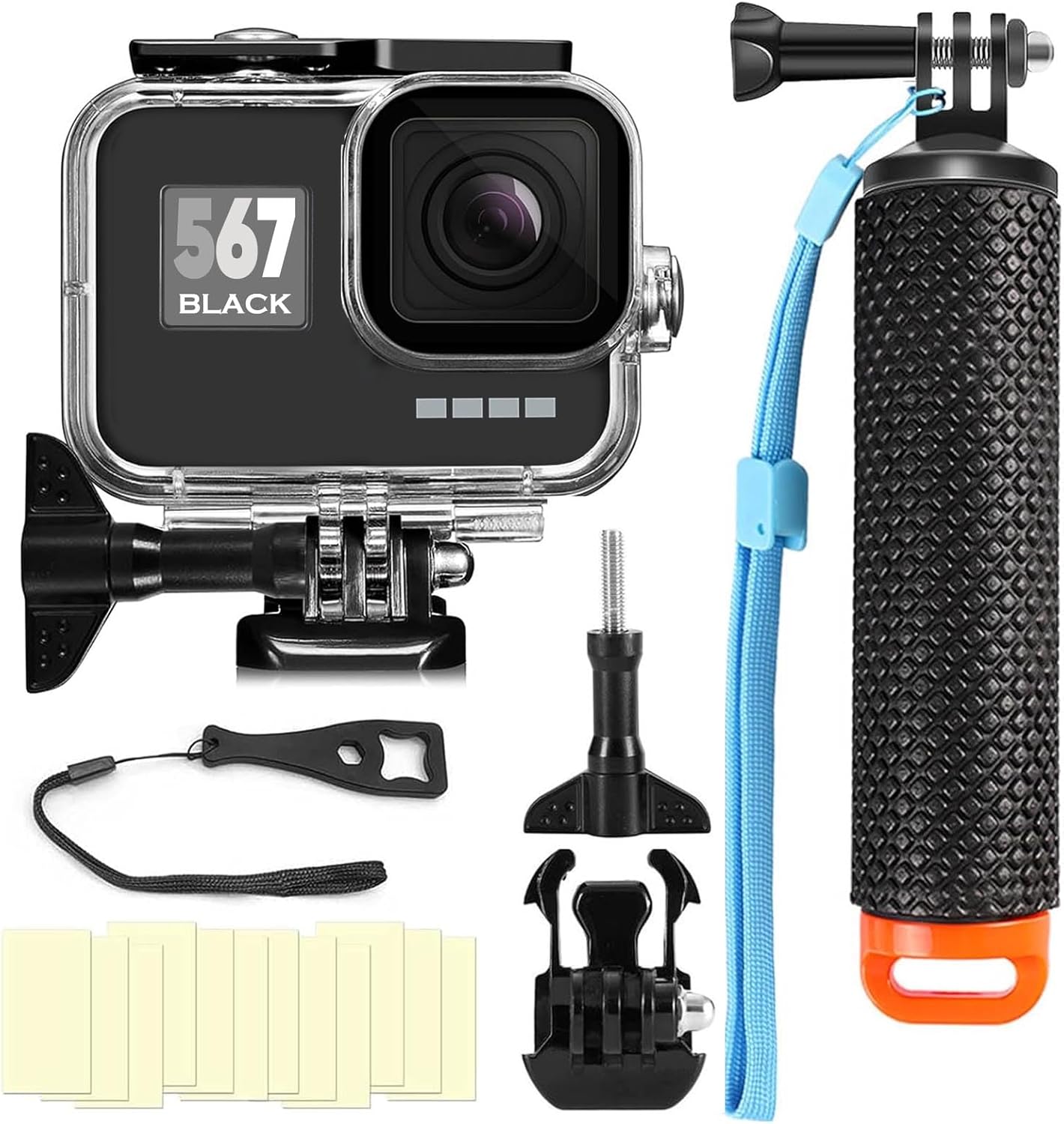 Compatible for Go Pro Hero 7 6 5 Black Waterproof Housing Case 45M/147FT Protective Underwater Diving Case Shell with Cameras Handle Mount Accessories Kit