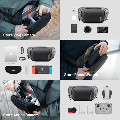 PGYTECH OneGo Solo V2 Camera Sling Bag, 4L Camera Chest Bag Crossbody Fanny Pack for Urban Travel Photographers, Small Camera Bag for Sony/Canon/Nikon/Mirrorless/Fuji Cameras