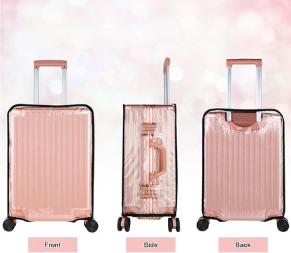 3 Piece Clear PVC Luggage Cover Protector, Waterproof Plastic Suitcase Cover, 20“ 24” 28” Carry On Luggage Protector Suitcase Cover