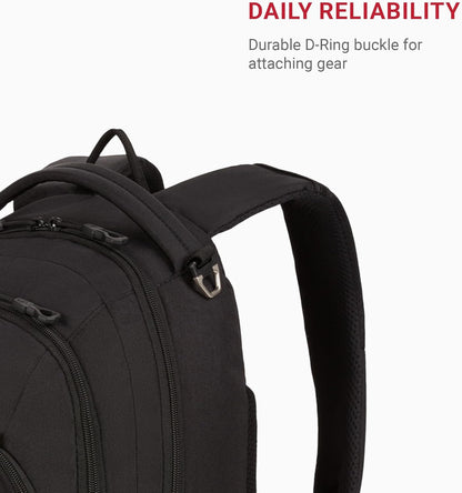 SwissGear 1186 Bungee Backpack, Black, 17-Inch