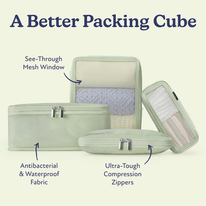 Vandel Space-Saving Compression Packing Cubes for Women, Men, Compressible Carry On Suit Case Organizer Luggage Packing Cubes for Travel Organizer Bags for Luggage and Backpacks, Suitcase Cube
