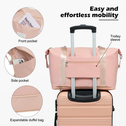 LONG VACATION 3 Piece Carry On Luggage 20 Inch Suitcase with Spinner Wheels, ABS+PC Hardshell Suitcase set with TSA Lock & YKK Zipper