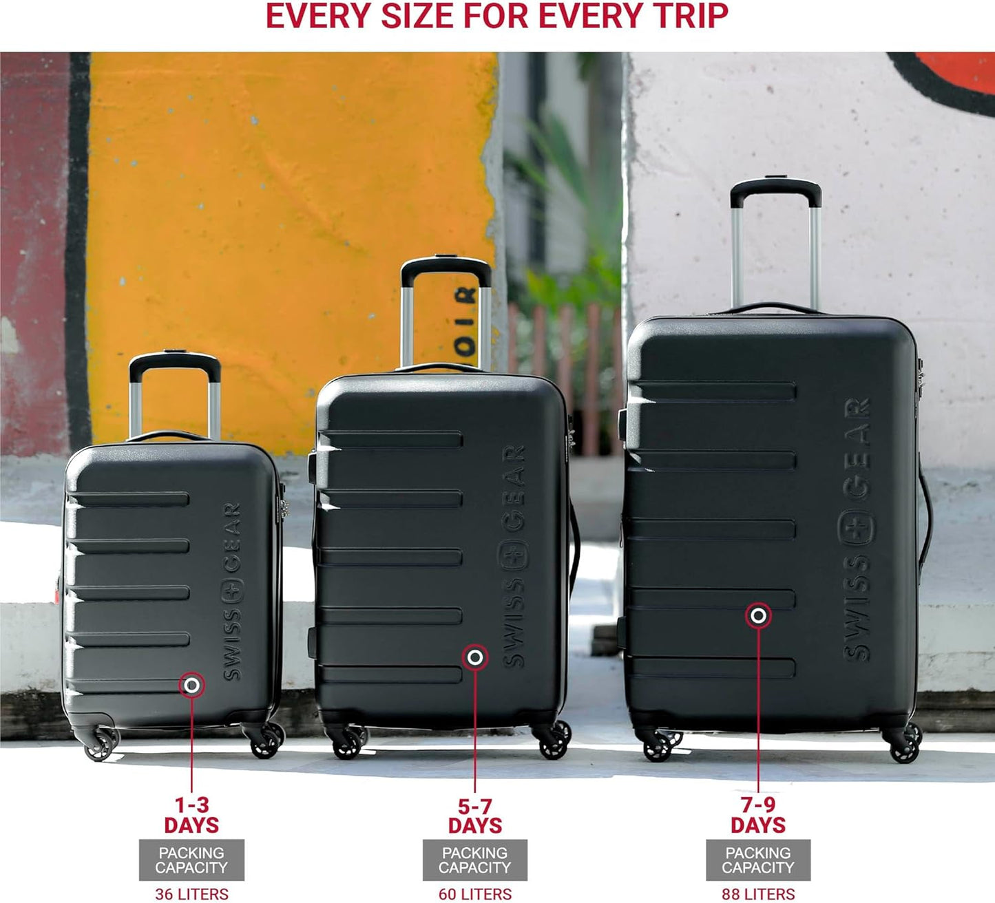 SwissGear 7366 Hardside Expandable Luggage with Spinner Wheels, Grey, Checked-Large 27-Inch