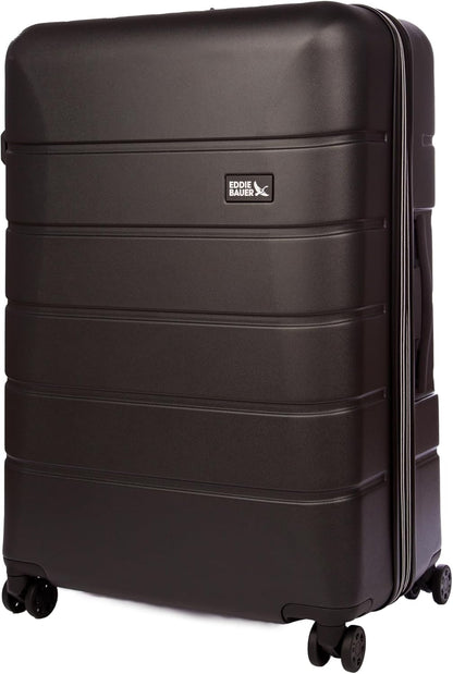 Eddie Bauer Glacier Carry-On 22" and Checked 30" Luggage | Hardside | Spinner Wheels | Expandable | Lightweight | Travel Essentials - Carbon Grey